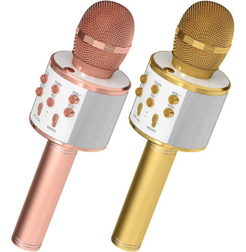 Micrófono Inalámbrico Marca /karaoke / Oro Rosa Y Oro