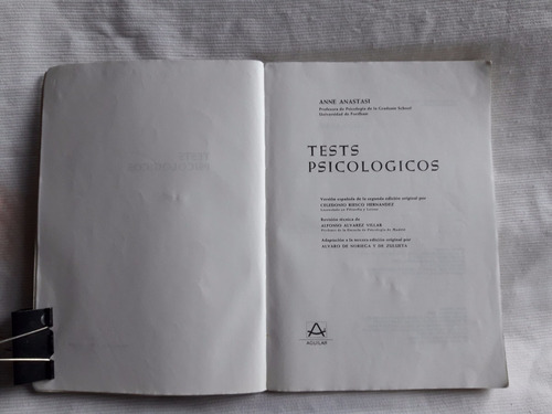 Imagen 3 de 8 de Tests Psicologicos Anne Anastasi Aguilar