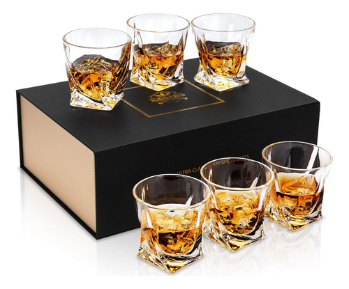 Juego De 6 Vasos De Whisky, Vasos De Cristal Torcido Kanars