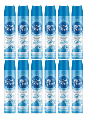 Kit 12 Odorizador Ultra Fresh 400ml Talco Bom Ar