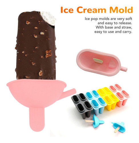 Molde De Helado De Silicona Con Palitos