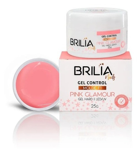 Brilia Nails Gel Alongamento Control Pink Glamour Molde F1