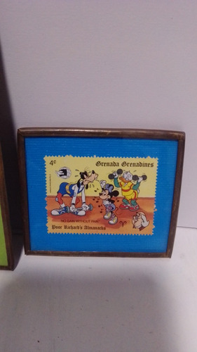 Estampillas Disney Olimpiadas Los Angeles 1984 Enmarcadas (Usado)