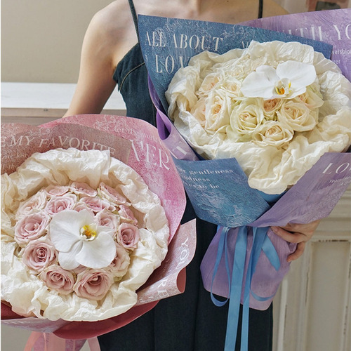 10 Folhas De Papel De Embrulho Dourado Para Buquês De Flores