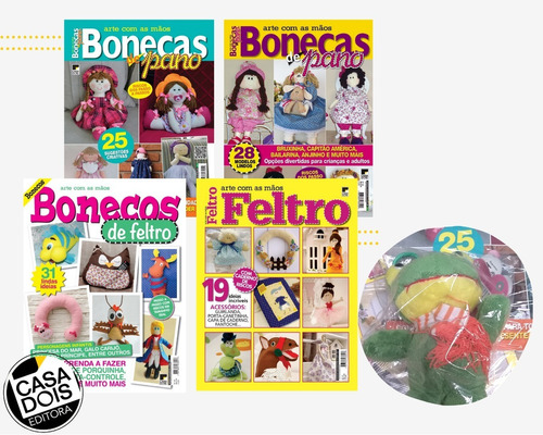 Kit Revistas De Artesanato De Bonecas E Feltro Com Brinde!
