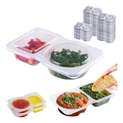 Reusable Snack Containers With Lids, Condiment Containers