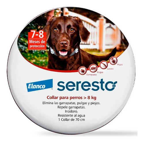 Seresto Collar Antiparasitario Garrapata Para Perro Más 8 Kg