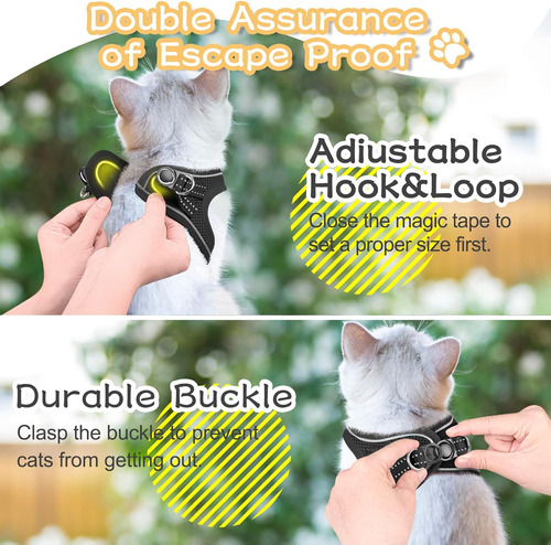 Arnés Antiescape Ajustable Para Gatos Y Perros Pequeños Refl