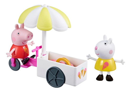 Playset Set Peppa Pig 1 Figura Fiesta Pijamas Carrito Helado