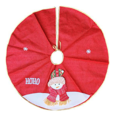 Tapete De Árvore De Natal Vermelho Boneco De Neve 90x90cm