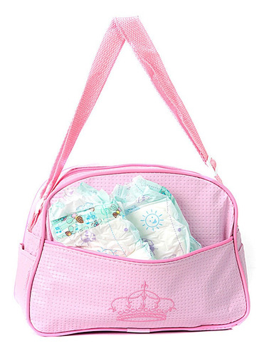 Bolsa Maternidade Com 02 Fraldas Para Boneca Bebê Reborn Ros