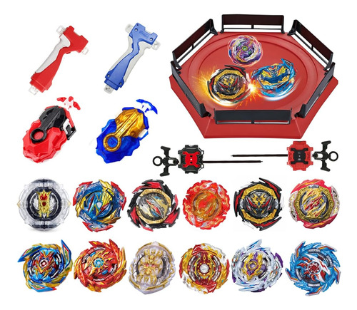 Bey Burst Gyro Toy Set Con Arena Metal Fusion Attack Top Toy