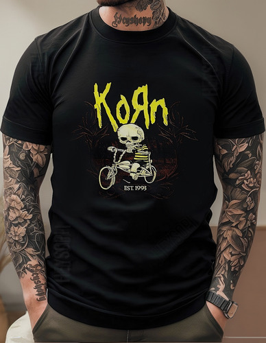 Playera De Korn Color Negro Jonathan Davis