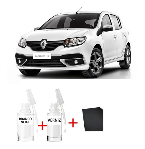 Tinta Tira Risco Automotiva Renault Sandero Gt Branco Neige