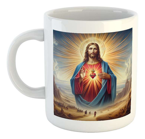 Taza Ceramica Sagrado Corazon De Jesus Dios Jesus M1