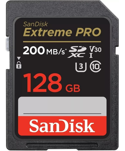 Memoria Sd 128gb Sandisk Extreme Pro 200mb/s Sdxc U3 V30 4k 