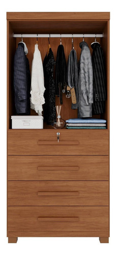 Guarda-roupa 2 Portas 4 Gavetas Ilhéus Espresso Aj