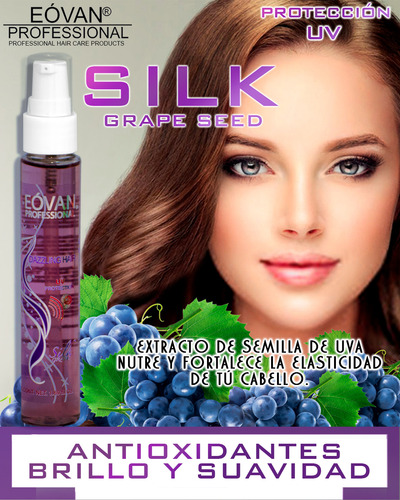 Seda Uva Anti-frizz, Brillo Intenso Protección Uv (2pzas)