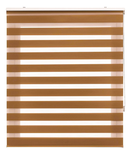 Persiana Enrollable Cortina Doble Banda 140 X 180cm Colores Marrón Claro