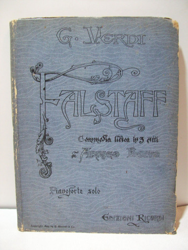 Adp Falstaff Giuseppe Verdi Opera Completa / Ed Ricordi 1893