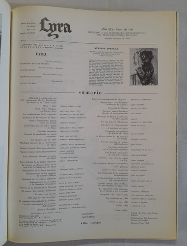 Rt Revista Lyra 150° - 1961 - Aniversario Revolucion De Mayo (Usado)