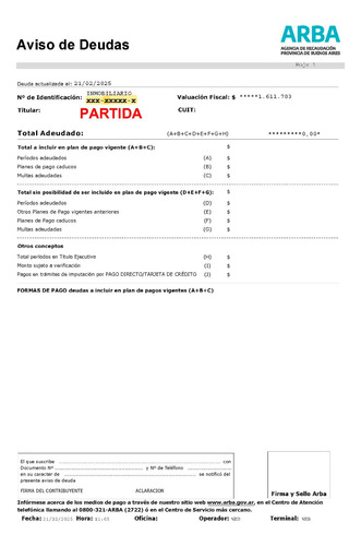 Arba Partida Inmobiliaria