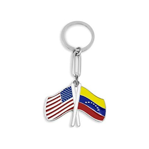 Llavero Banderas De Usa/venezuela.