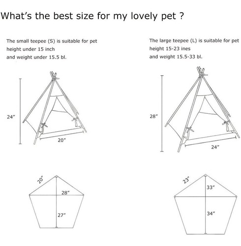 Imagen 5 de 6 de Pet Teepee Cama Para Perro Y Gato Dewel Portatil Lavable Pa