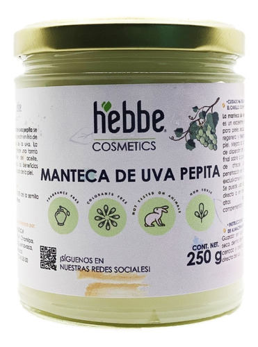 Manteca De Pepita Uva Del Valle 250 Gramos Extra-hidratante