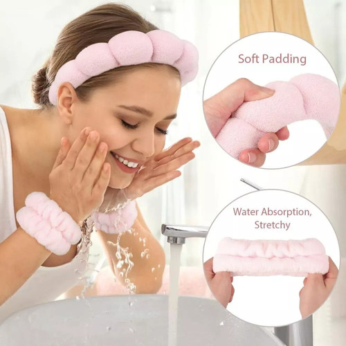 - Diadema De Spa Para Lavar La Cara, Esponja, Banda De