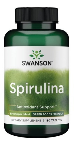 Swanson Green Spirulina Super Alimento Espirulina 500mg 180t