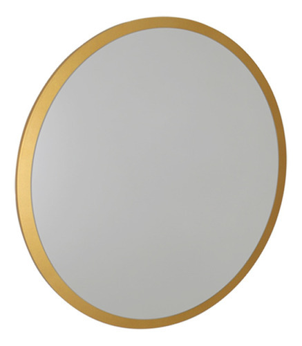 Espelho Redondo De Parede Estilo Minimalista 80 Cm - Dourado