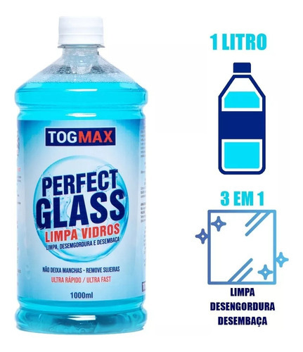 Limpa Vidros Espelhos Limpador Automotivo 1l Togmax