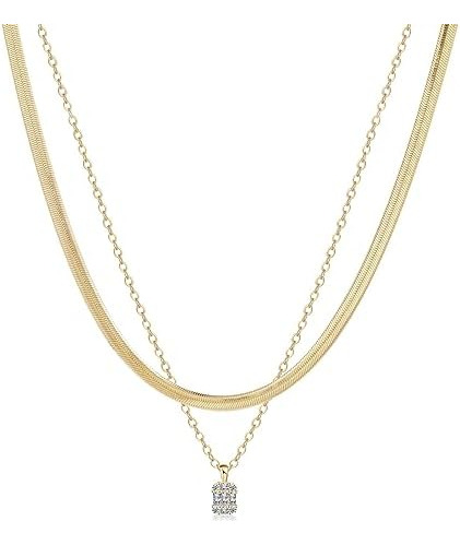 Viromy Collares De Oro Con Diamantes Para Mujer Collar De En