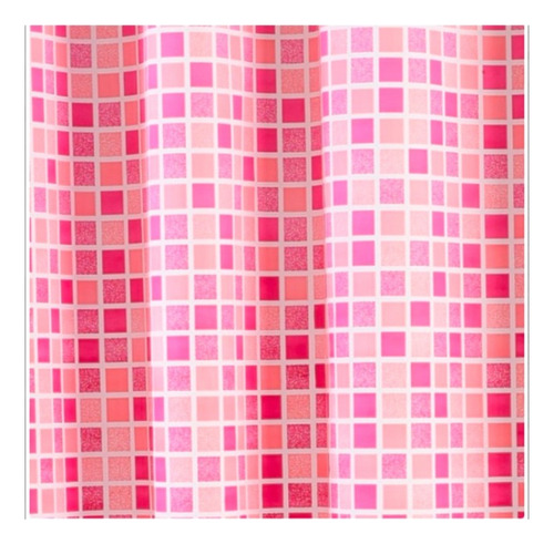 Cortina De Baño Con Ojales De Plastico Ver Diseño X3 Venecitas Rosa