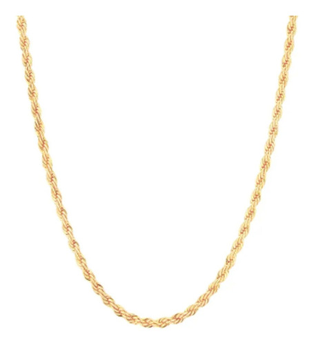 Colar Choker Cordão Baiano 2mm Banhado A Ouro 18k