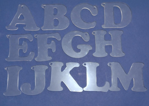 35 Acrílicos De Letras Para Llavero Abecedario (6 Cm X 6 Cm)