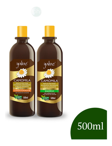  Kit Shampoo + Cond Vegano Camomila 500ml Yabae - Realce Dos Tons