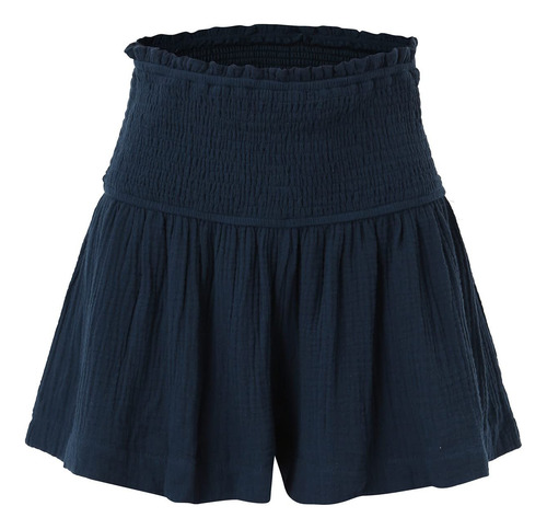 Pantalones Cortos Lisos Casuales De Cintura Alta Con Cintura