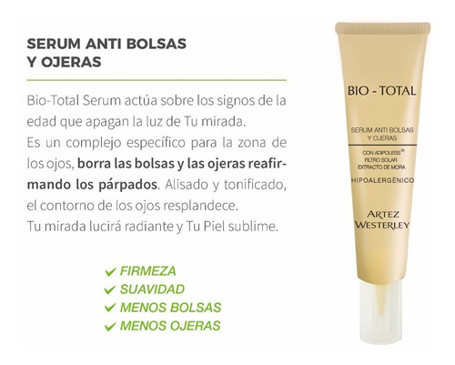 Artez Westerley Serum Anti Bolsas Ojeras Prot Solarx30 Ml