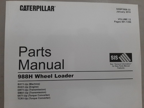 Manual Caterpillar 988h Wheel Loader Volumes 1,2 E 3