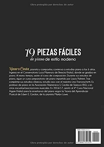 19 Piezas Faciles De Piano De Estilo Moderno..., De Costa, Mauro. Editorial Independently Published En Español