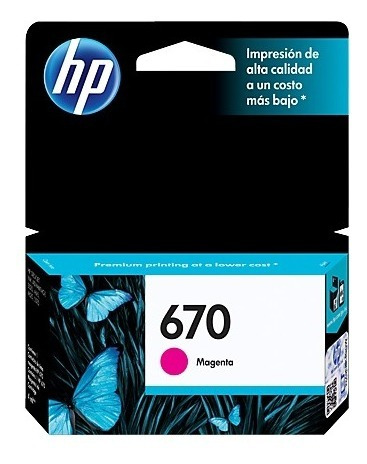 Cartucho De Tinta Hp 670 Magenta Cz115a Original