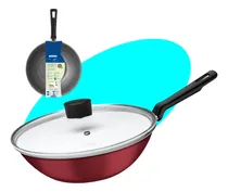 Comprar Frigideira Grande Tramontina Wok 28cm Teflon Com Tampa 3,6l