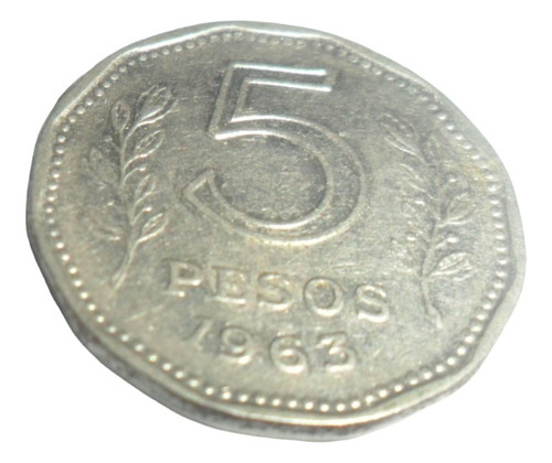 Moneda Argentina 5 Pesos 1963 Km#59 ( Fragata Sarmiento)