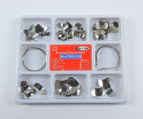 Imagen 3 de 6 de Banda Matrices Preformadas Odontología Anillo 100u Santiago