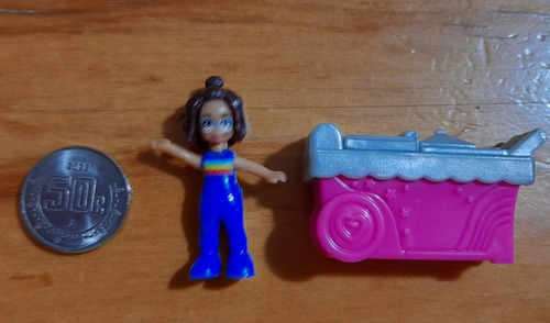 Polly Pocket Muñeca En La Playa Y Carrito De Helados (Usado)