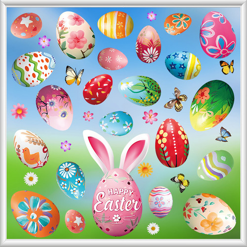 Adhesivo Para Ventana Con Forma De Huevo De Conejo De Pascua