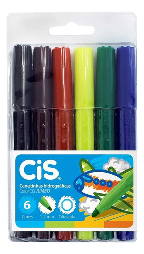 Canetinha Hidrográfica Jumbo Com 6 Cores - Cis Cor Colorido