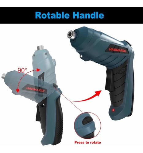 Destornillador Eléctrico Inalámbrico Recargable De Puño